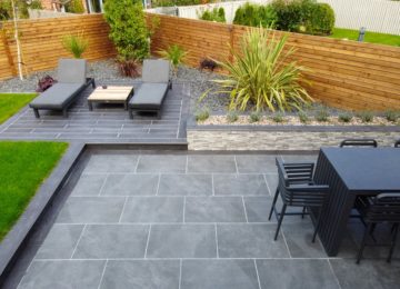 silver grey granite paving